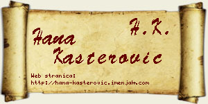 Hana Kašterović vizit kartica